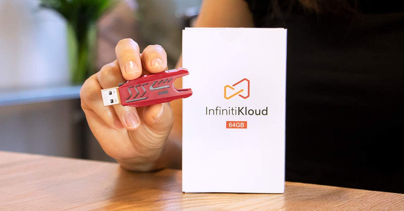 Infiniti Kloud 128GB USB3.0 Flash Drive One-Click Backup (Mac and PC Compatible)
