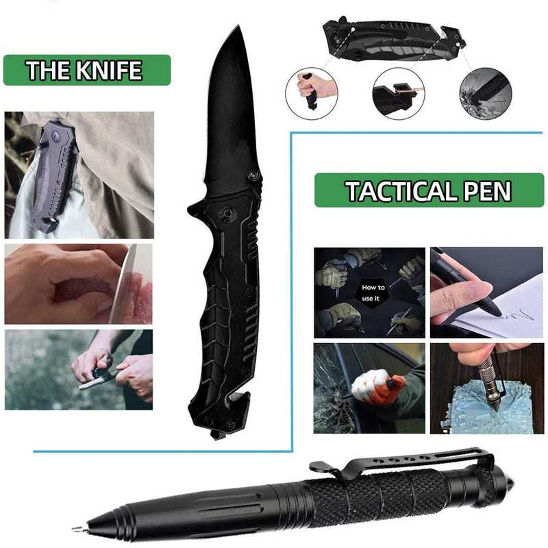 Survival Kit 12 in 1 Fishing/Hunting/Survival/Emergency/Camping/Hiking Gear - Gifts for Men