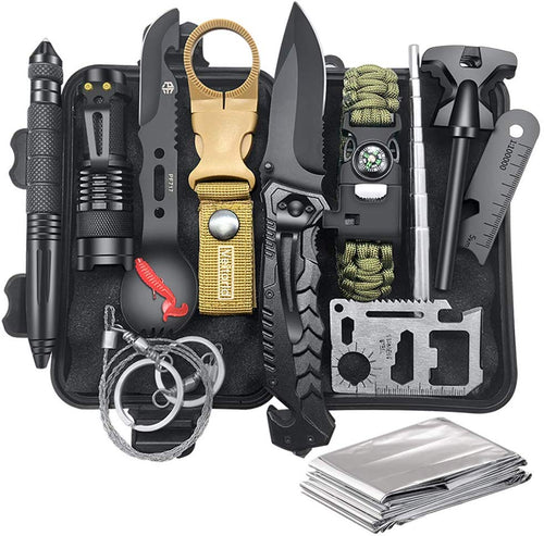 Survival Kit 12 in 1 Fishing/Hunting/Survival/Emergency/Camping/Hiking Gear - Gifts for Men