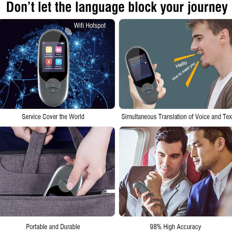 Bestrans Smart Voice Translator Device With Photo Translation 2.4 Inch Touch Screen