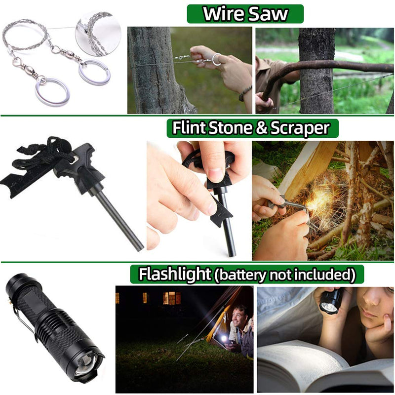 Survival Kit 12 in 1 Fishing/Hunting/Survival/Emergency/Camping/Hiking Gear - Gifts for Men
