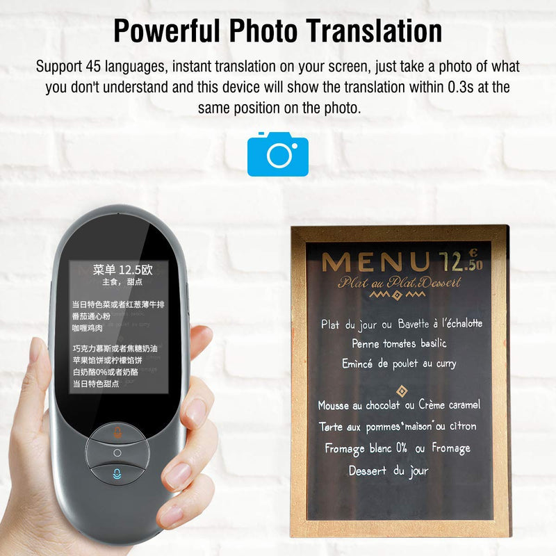 Bestrans Smart Voice Translator Device With Photo Translation 2.4 Inch Touch Screen